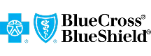 BlueCross BlueShield logo with a blue cross and shield icon next to the words BlueCross BlueShield.